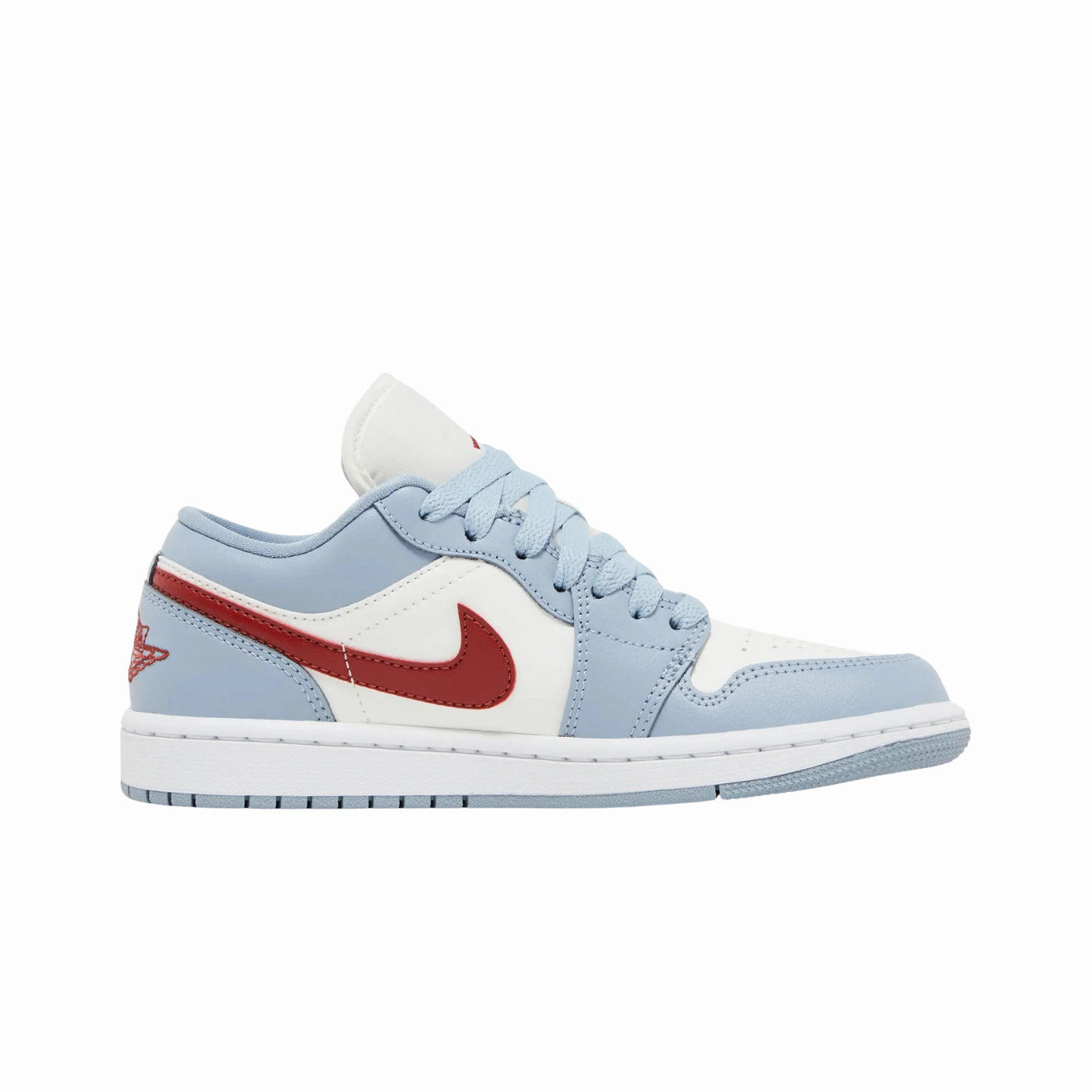 Jordan 1 Low Blue Whisper Dune Red (Women's) Air Jordan Retro Favorites Sneakers