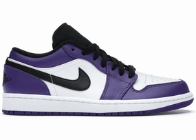 Jordan 1 Low Court Purple White Trendy Air Jordan 1 with retro appeal