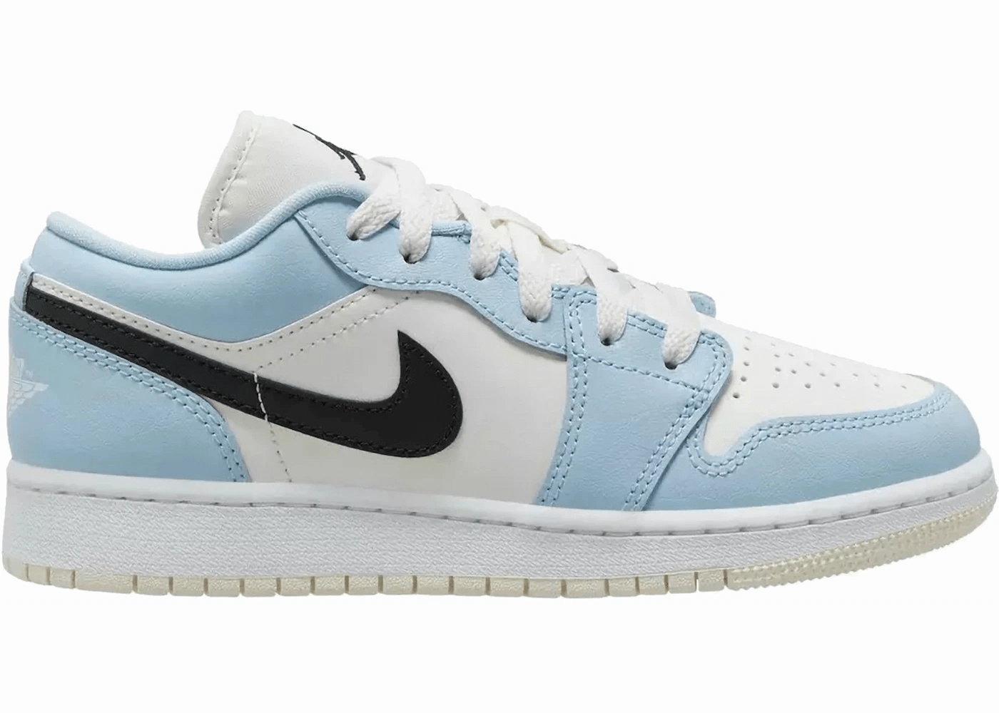 Jordan 1 Low Ice Blue Black (GS) Trendy Air Jordan 1 with retro appeal