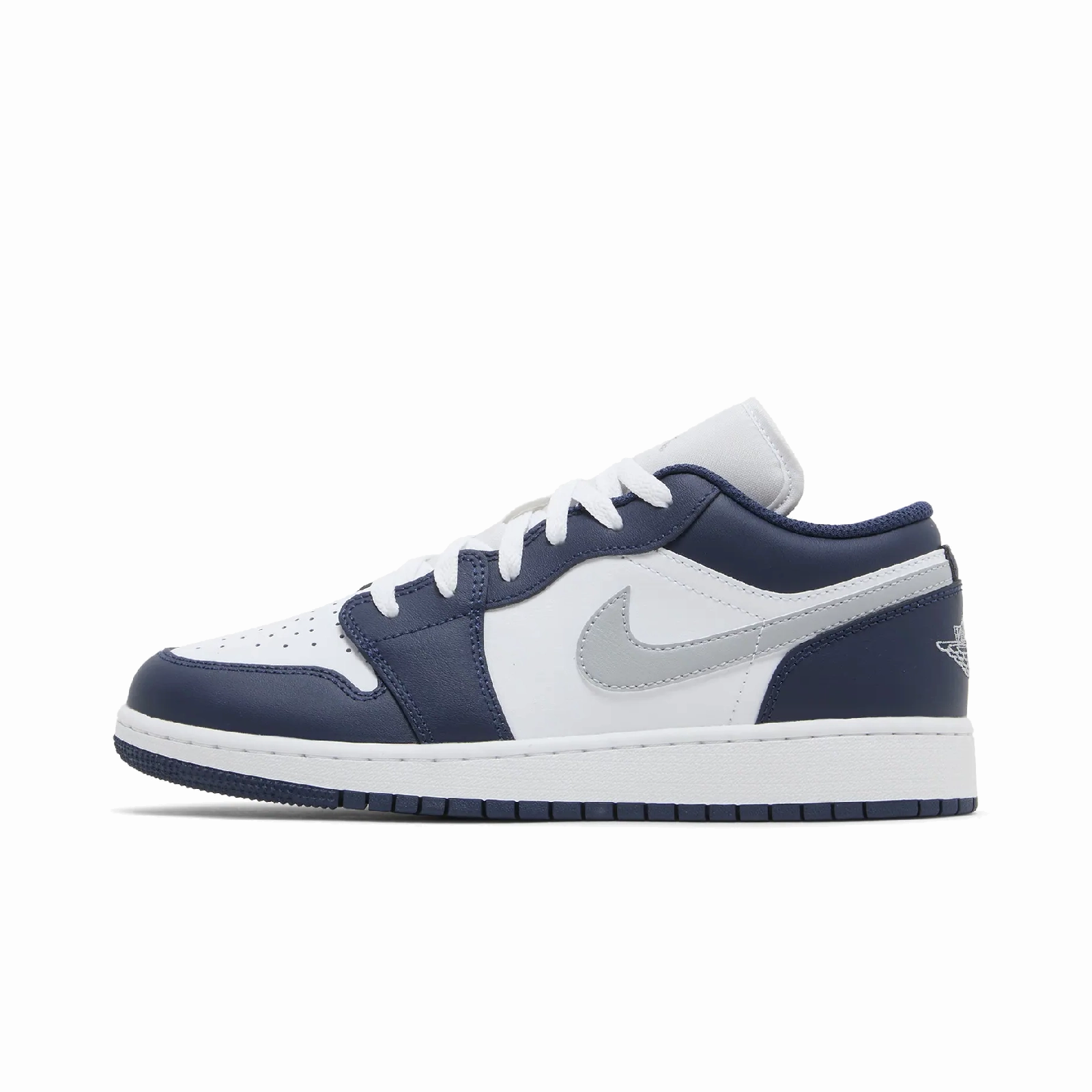 Jordan 1 Low Midnight Navy Wolf Grey (GS) Air Jordan retro editions with limited release