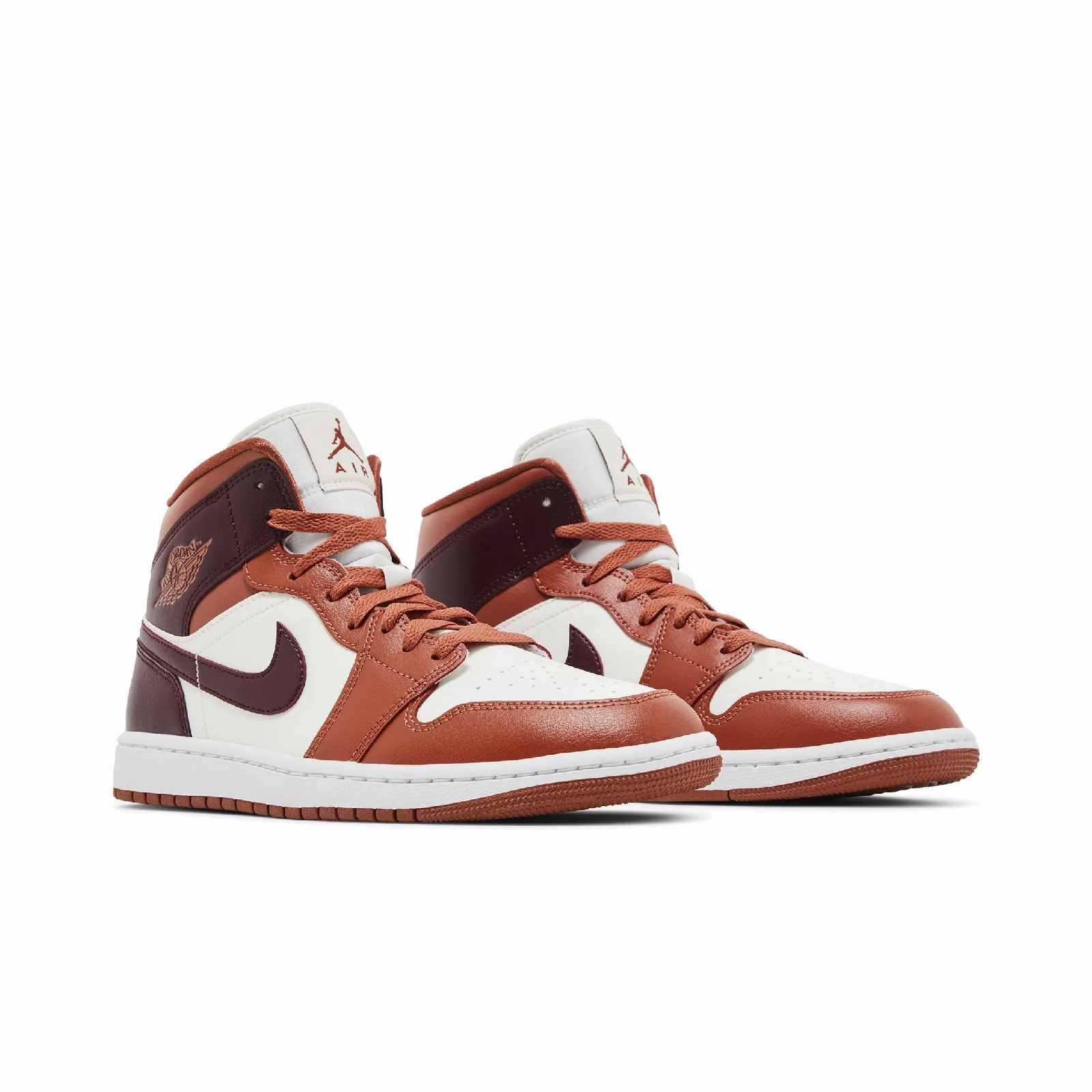 Jordan 1 Mid Dusty Peach Night Maroon (Women's) Air Jordan Retro Favorites Sneakers