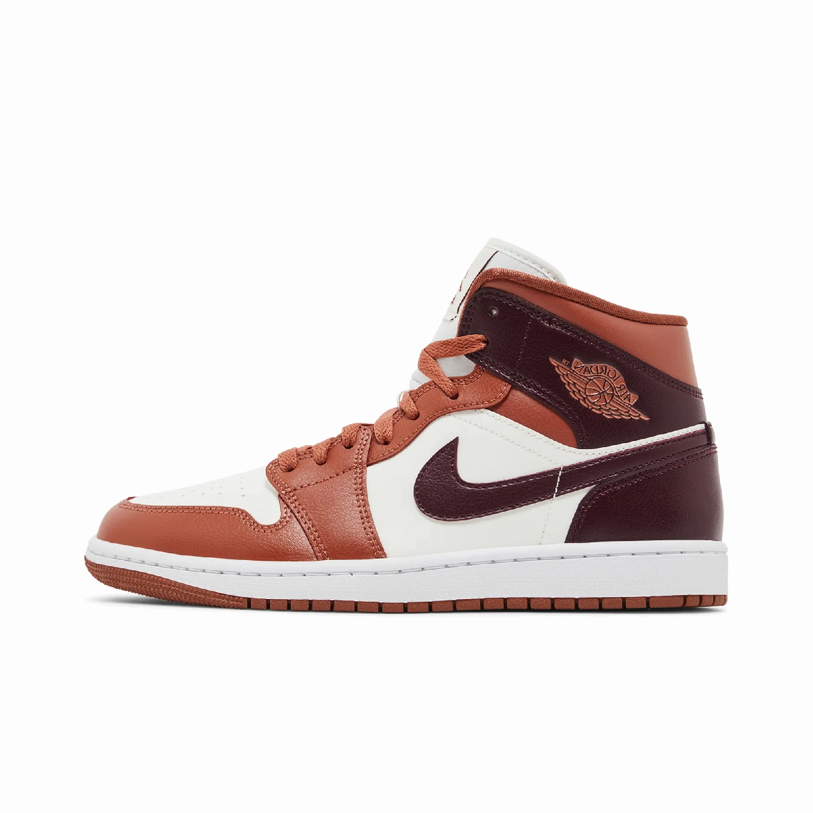 Jordan 1 Mid Dusty Peach Night Maroon (Women's) Air Jordan retro editions with limited release