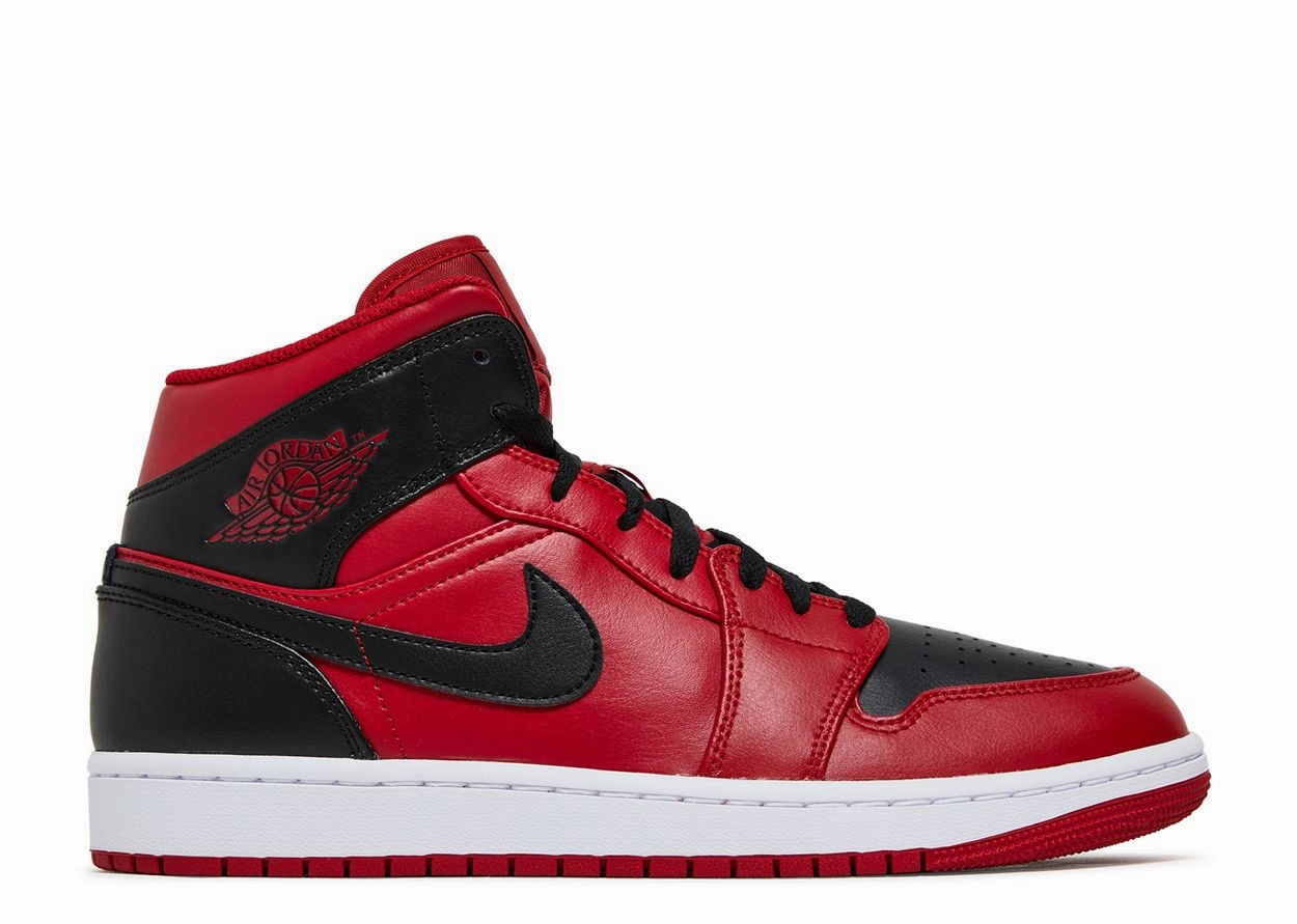 Jordan 1 Mid Reverse Bred (2021) Complete Air Jordan series in high quality