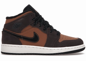 Jordan 1 Mid SE Dark Chocolate (GS) Trendy Air Jordan 1 with retro appeal