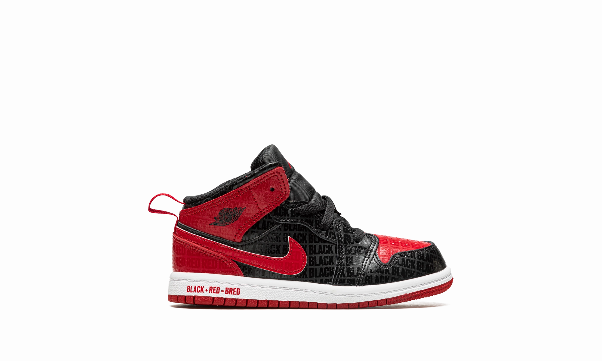 Jordan 1 Mid SS TD "Bred" jordan toddler baby shoes