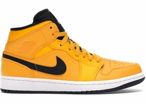 Jordan 1 Mid University Gold Black Trendy Air Jordan 1 with retro appeal