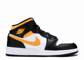Jordan 1 Mid White Pollen Black (GS) Air Jordan classic models for sneaker lovers