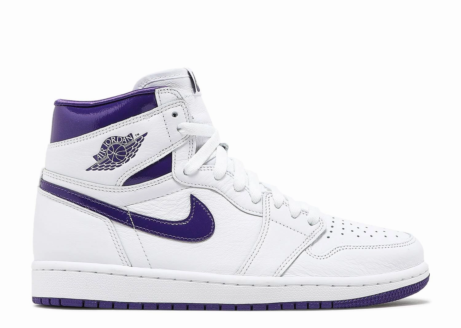 Jordan 1 Retro High Court Purple (WMNS) Air Jordan signature sneakers in bold colorways