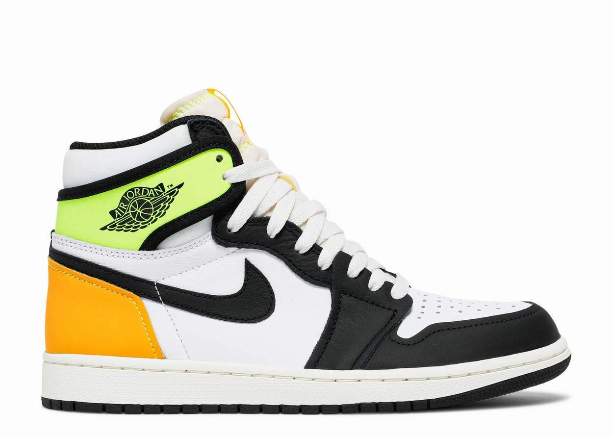Jordan 1 Retro High White Black Volt University Gold (WORN) Complete Air Jordan series in high quality
