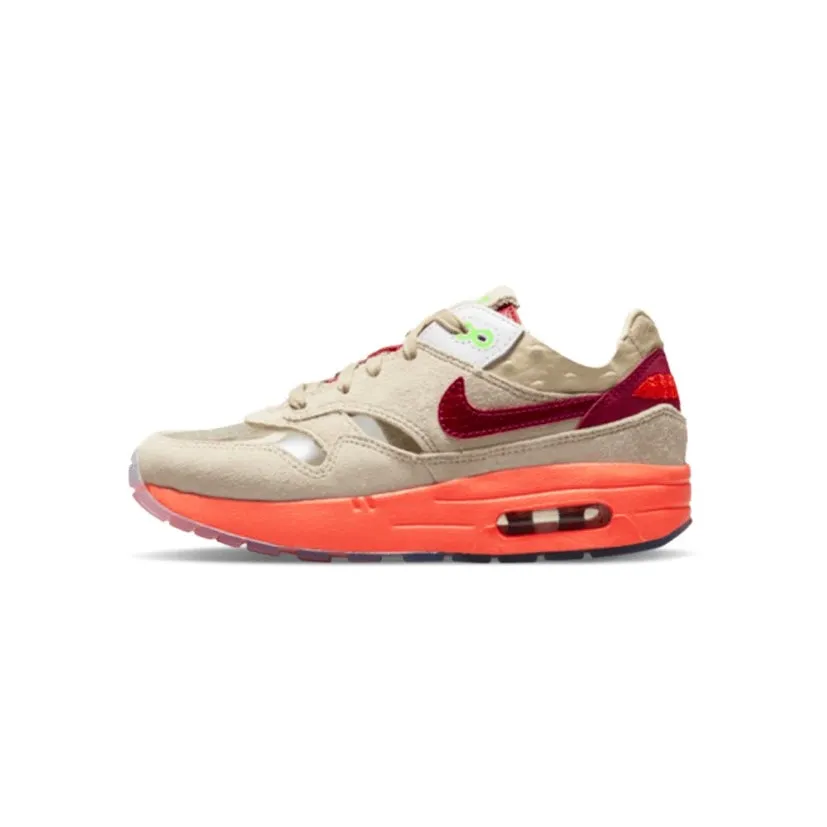 Kids Clot x Nike Air Max 1 PS Orange Blaze Deep Red Tan Pro Swing Golf Shoes
