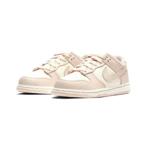 Kids PS Dunk Low Sail Orange Pearl Pre-School By Nike Nike Dunk sneakers with classic silhouette
