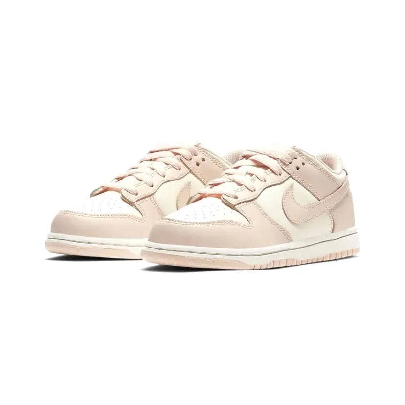 Kids PS Dunk Low Sail Orange Pearl Pre-School By Nike Nike Dunk sneakers with classic silhouette