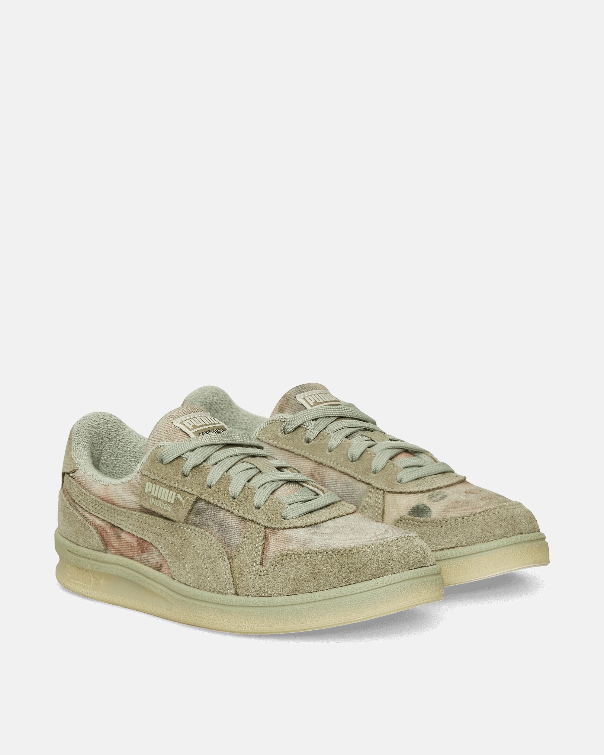 KidSuper Indoor Distressed Sneakers Khaki Modern Athletic Shoes