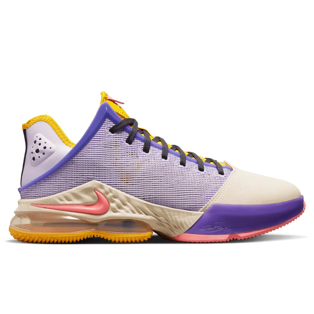 LeBron 19 Low - Lilac/Pink Gaze/DK Smoke Grey Nike signature design with comfort fit