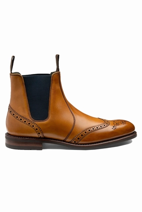 Loake Hoskins T Calf Brogue Chelsea Boot Tan Loake shoe designs