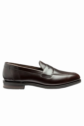 Loake Imperial Polished Penny Loafer Dark Brown Loake shoe designs