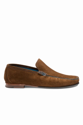 Loake Nicholson Suede Moccasin Shoes Dark Brown Loake shoe designs