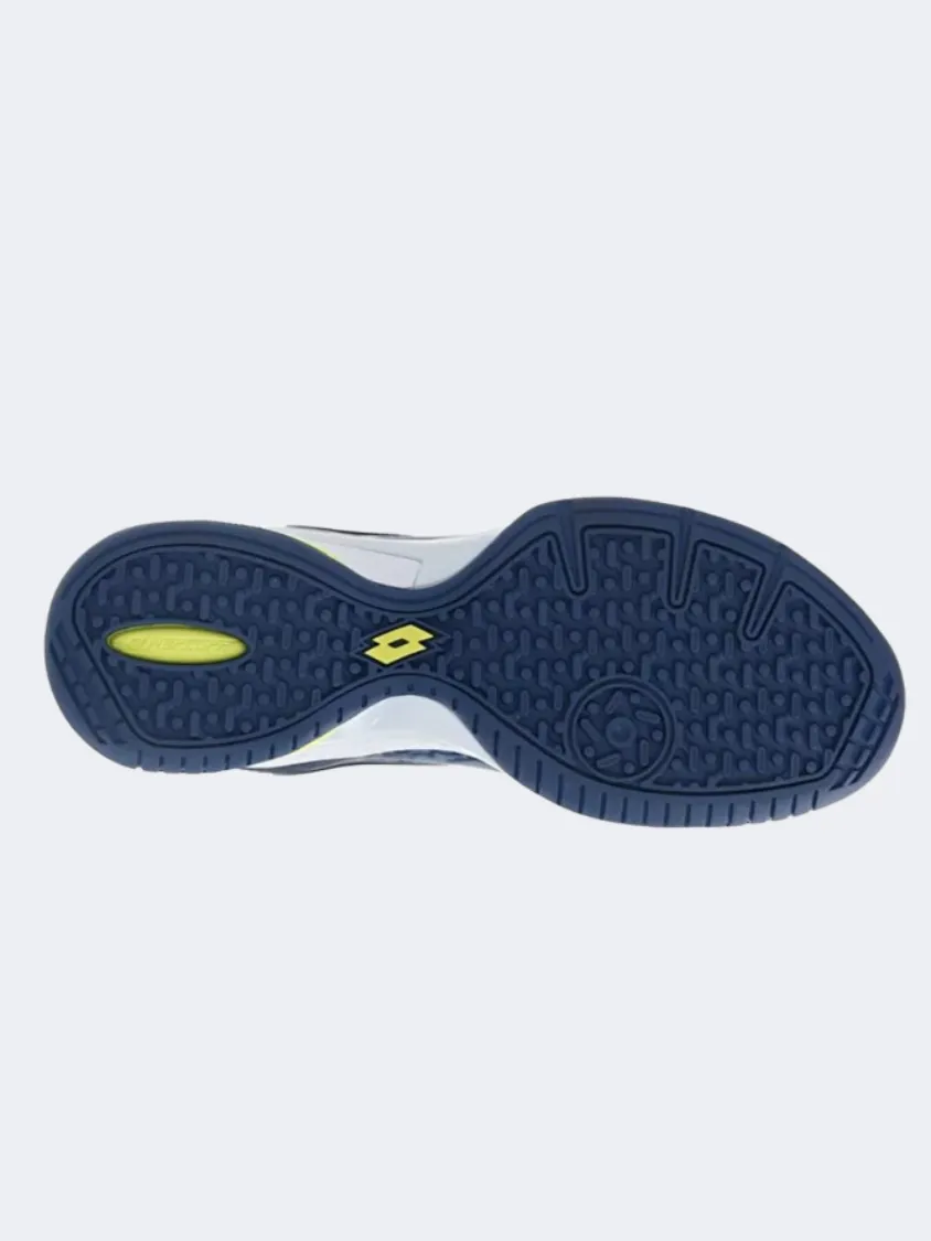 Lotto Superrapida 200 Iii Men Padel Shoes White/Yellow/Denim Mens Casual Everyday Sneakers