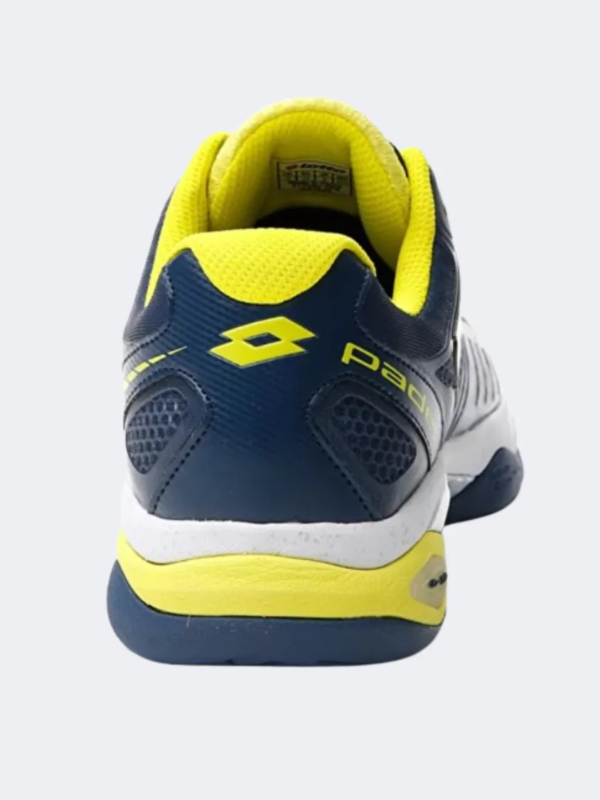 Lotto Superrapida 200 Iii Men Padel Shoes White/Yellow/Denim Mens Casual Everyday Sneakers