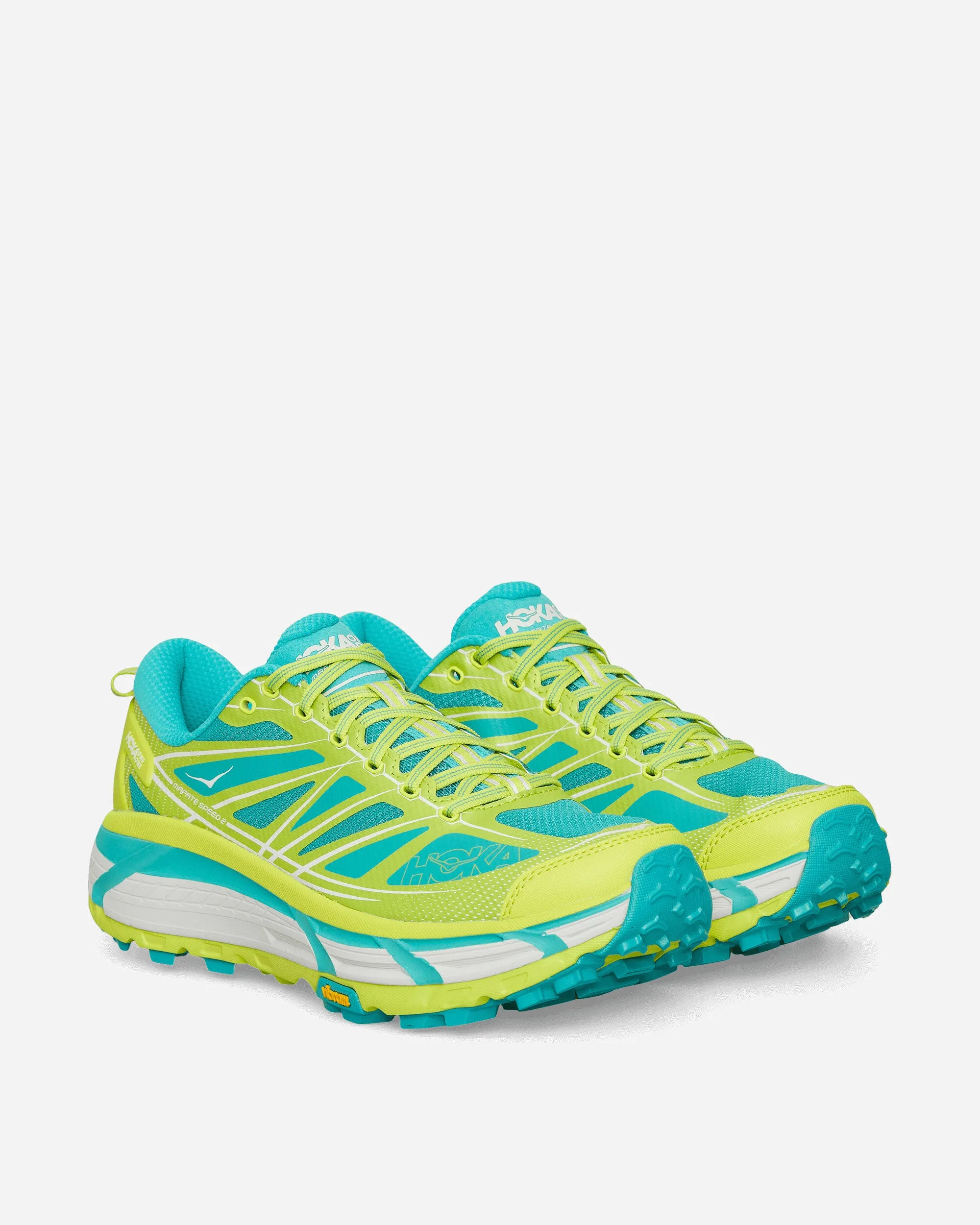 Mafate Speed 2 Sneakers Hoka Citrus / Electric Aqua Max Cushion Trainers