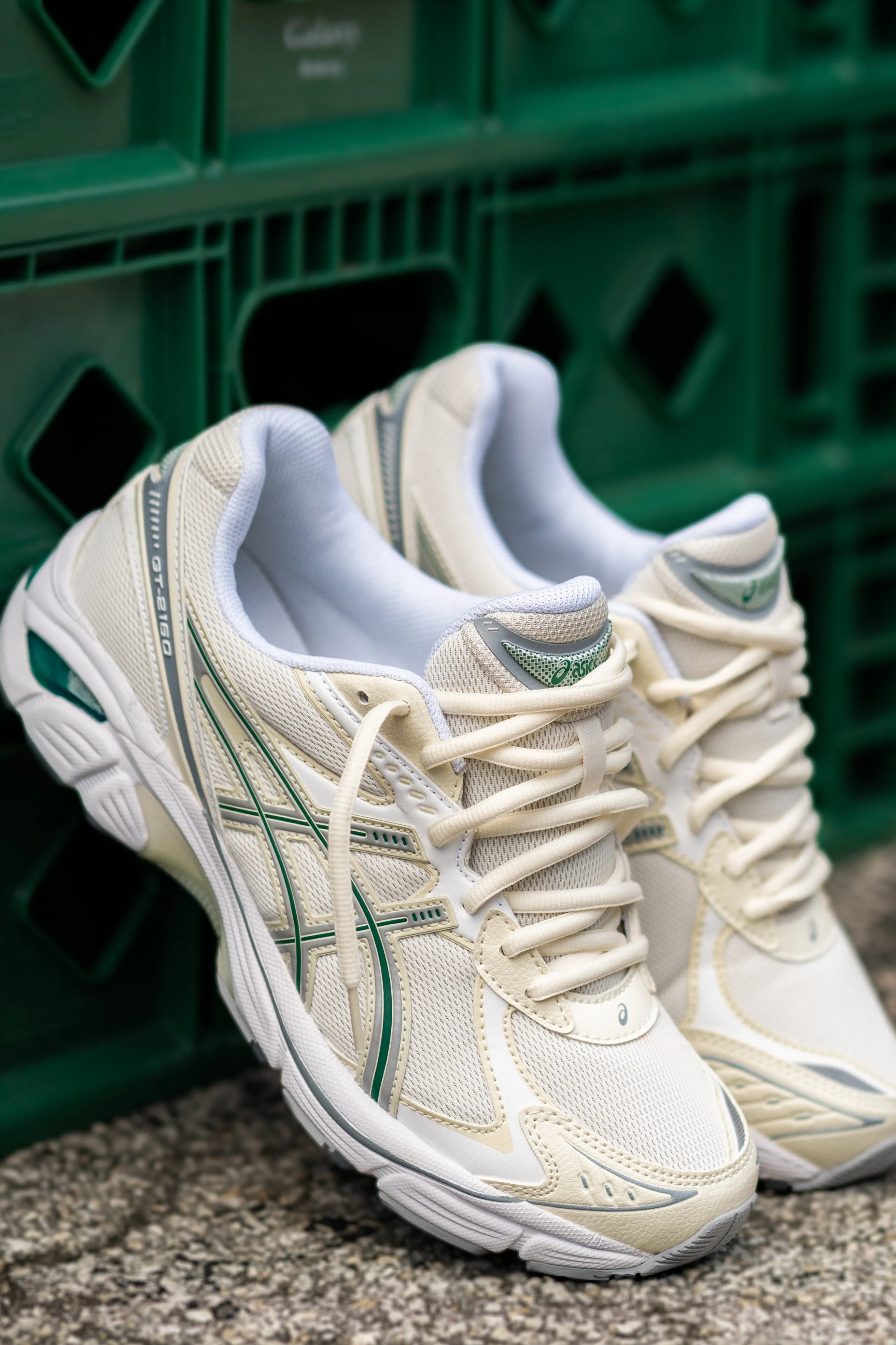Mens Asics GT-2160 (Cream/Jasper) running shoe close-up shots