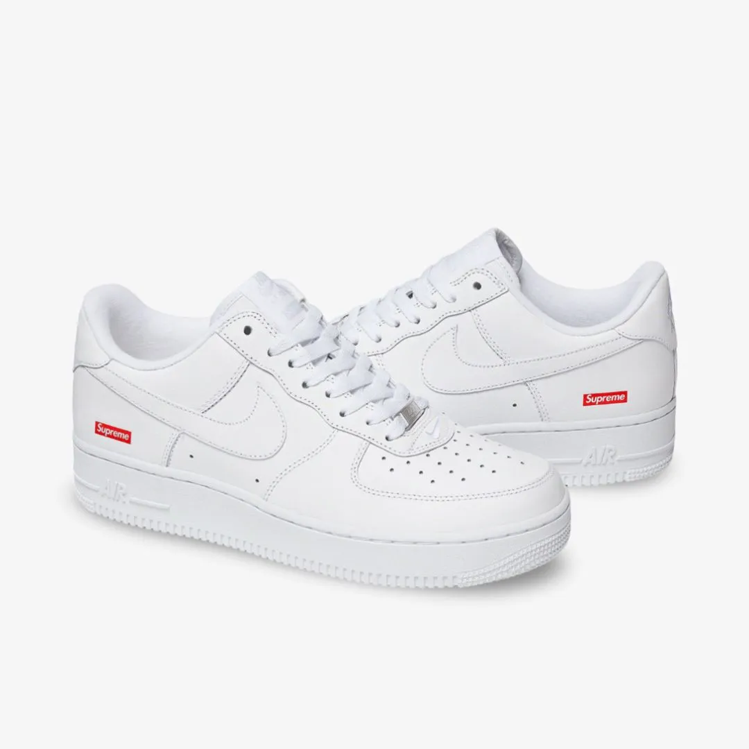 (Men's) Nike Air Force 1 Low SP x Supreme 'Box Logo' White (2020) CU9225-100 Nike Comfort Fit Lifestyle Shoes