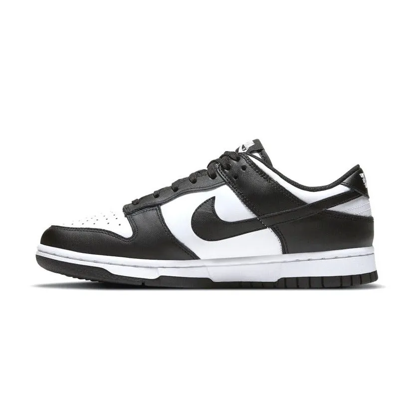 Men's Nike Dunk Low White Black White Nike Dunk sneakers with classic silhouette