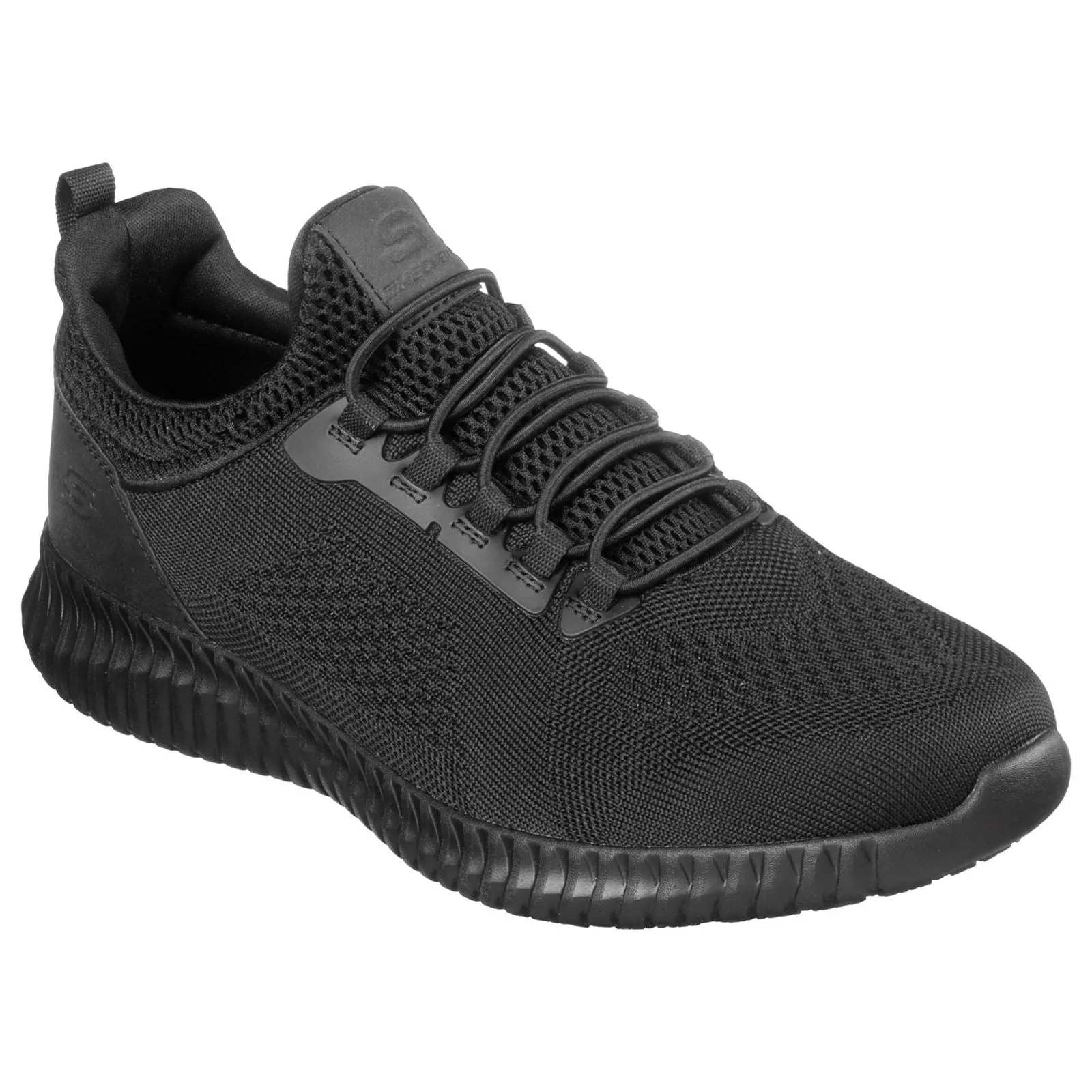Men's Wide Fit Skechers 77188EC Cessnock Occupational Trainers - Black