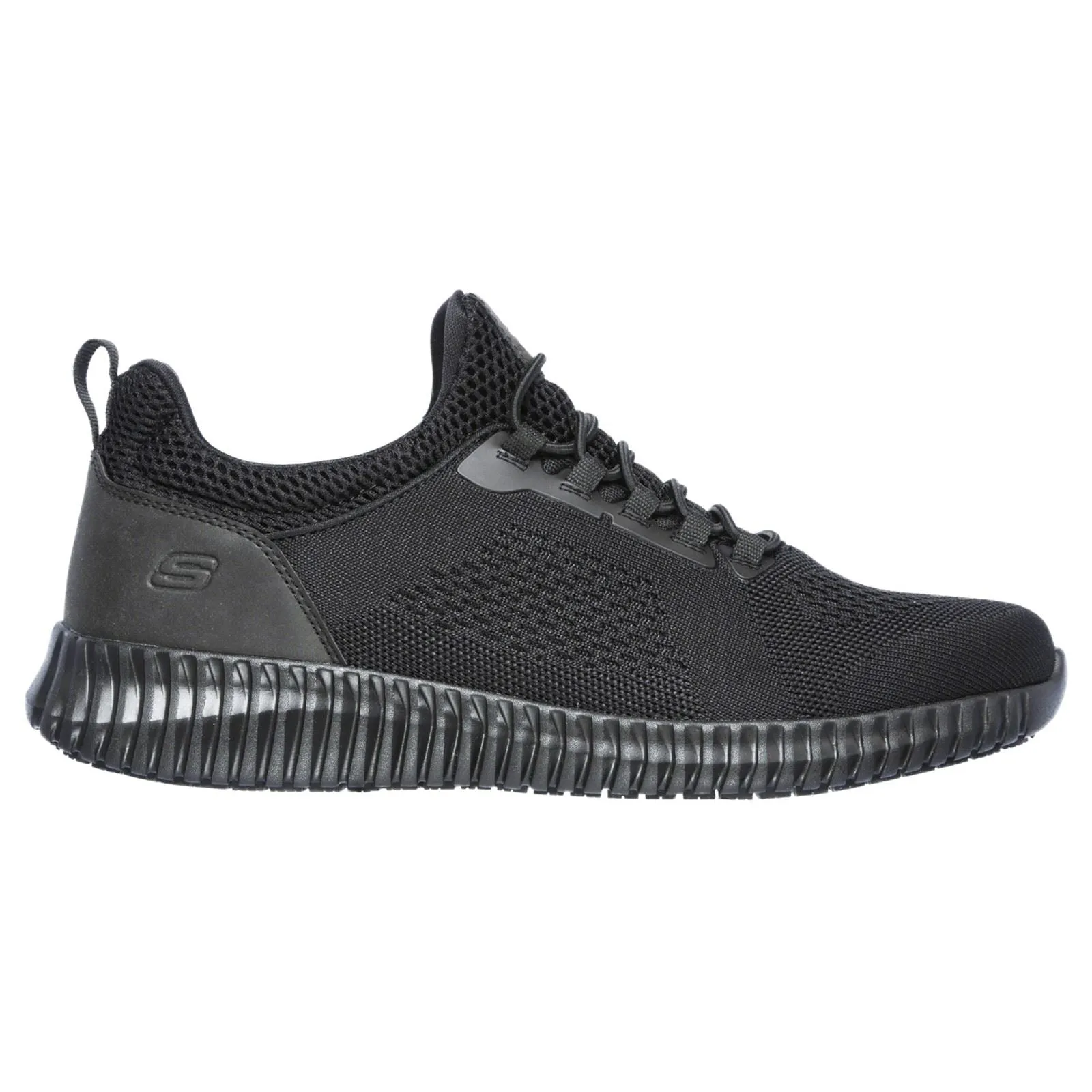 Men's Wide Fit Skechers 77188EC Cessnock Occupational Trainers - Black