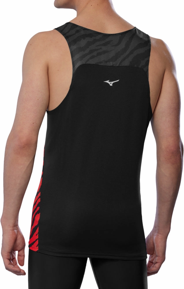 Mizuno DryAeroFlow Graphic Mens Running Vest - Blue Advanced Sport Runners