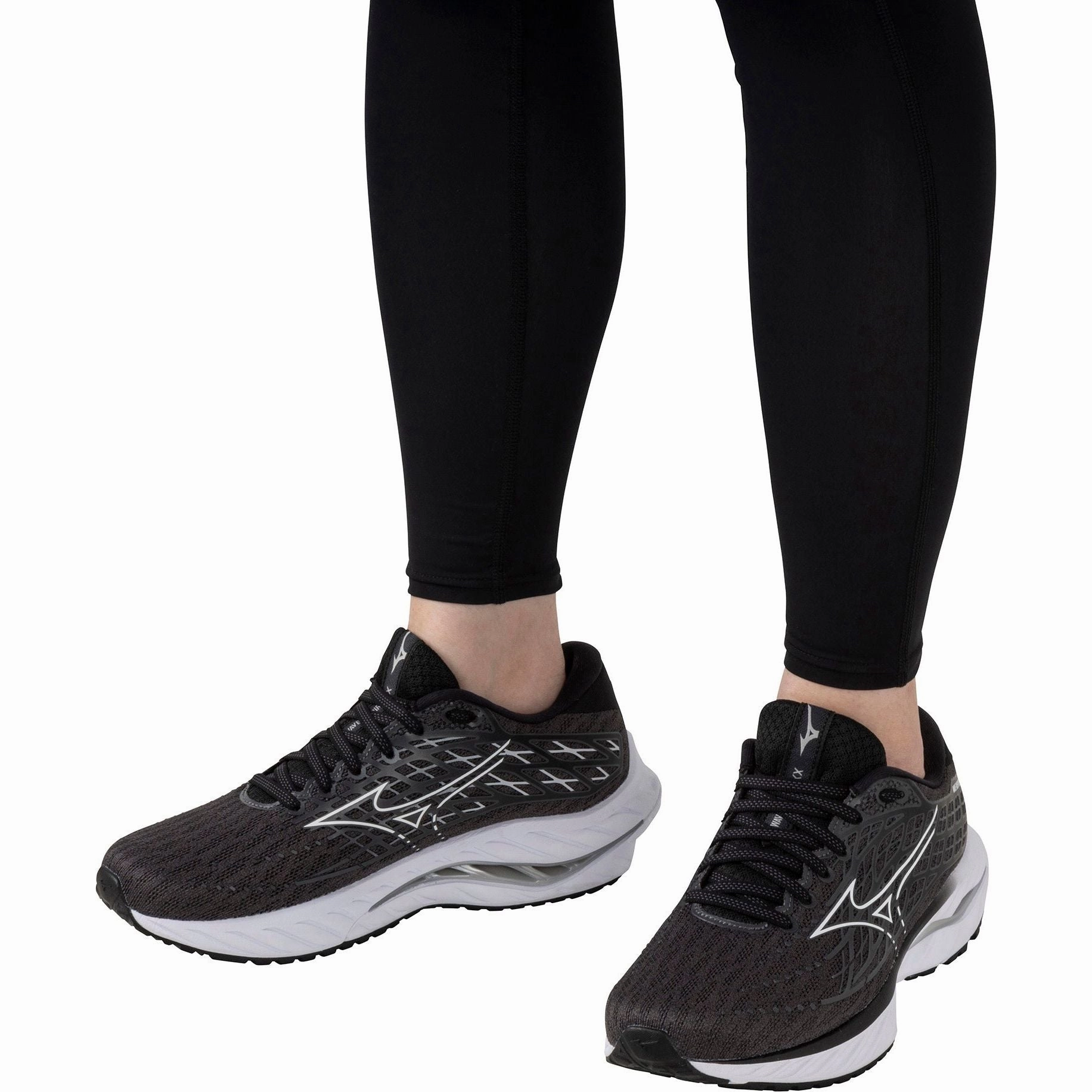 Mizuno Wave Inspire 20 WIDE FIT (D) Womens Running Shoes - Black Advanced Sport Runners