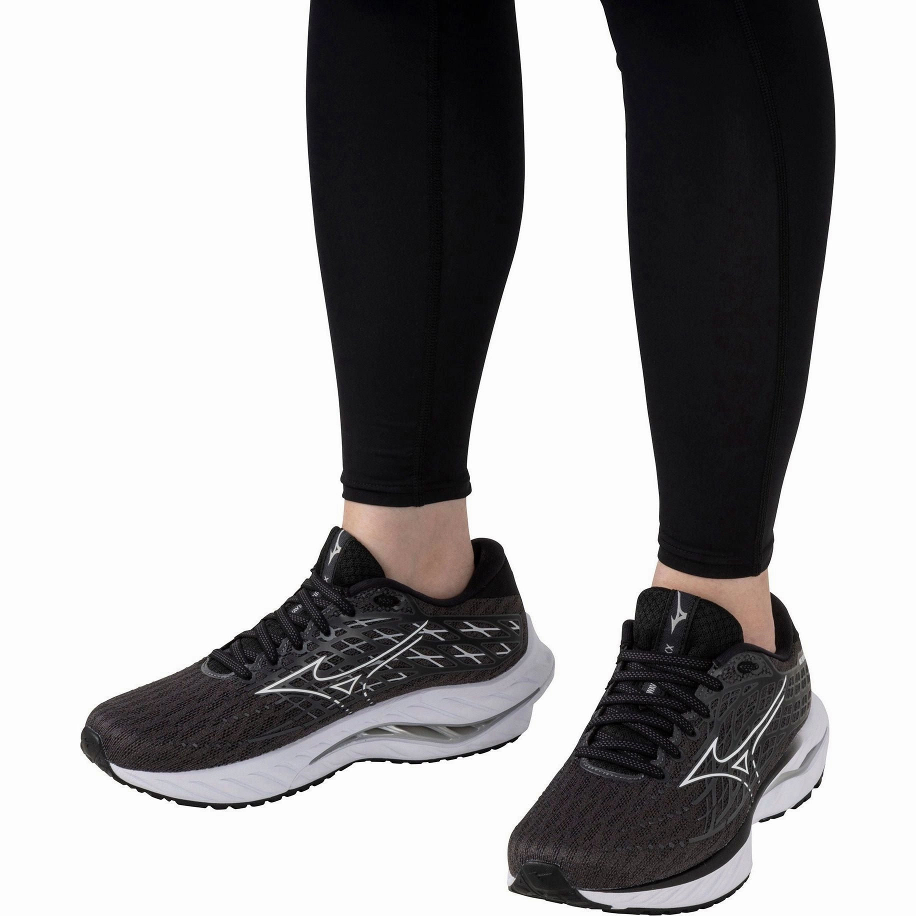 Mizuno Wave Inspire 20 WIDE FIT (D) Womens Running Shoes - Black Performance Sneakers