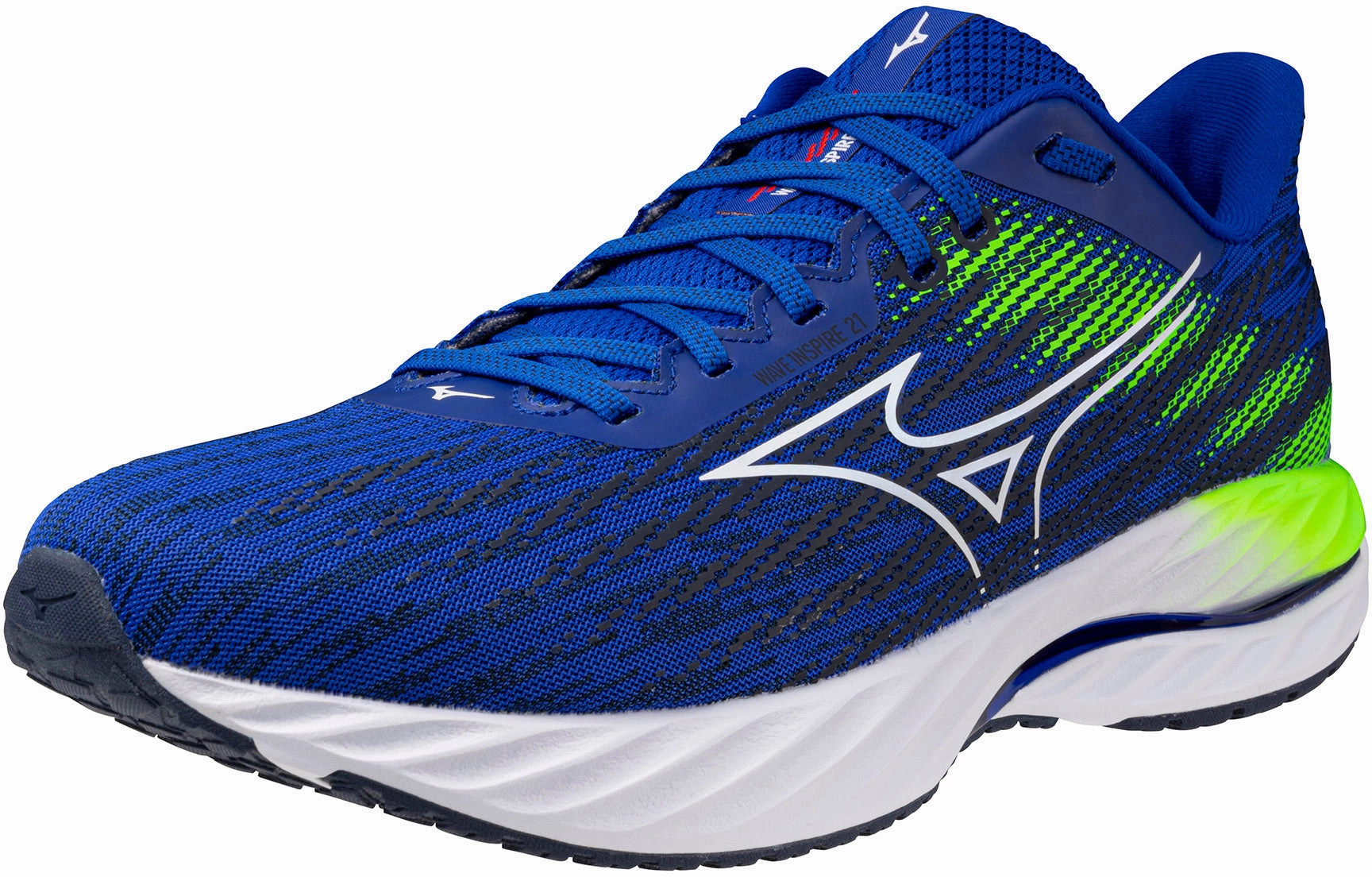 Mizuno Wave Inspire 21 Mens Running Shoes Blue Rebellion Race Shoes