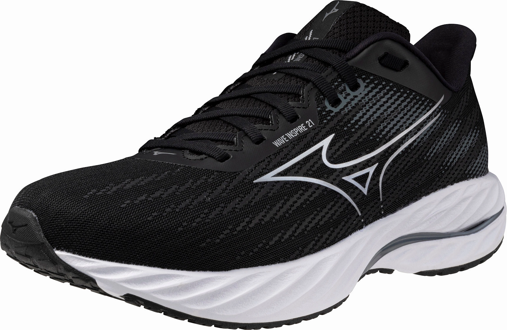 Mizuno Wave Inspire 21 WIDE FIT (2E) Mens Running Shoes - Black Performance Sneakers
