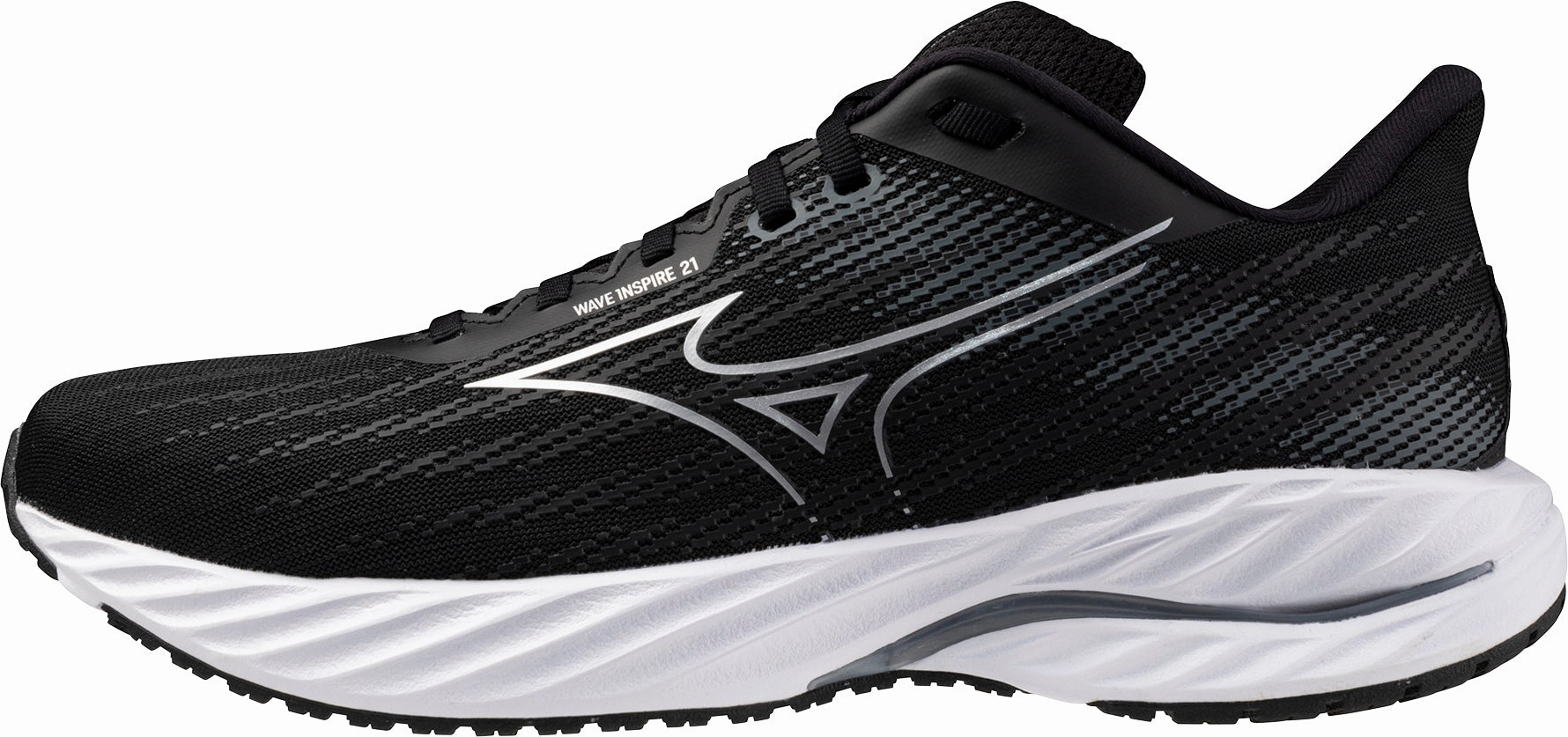 Mizuno Wave Inspire 21 WIDE FIT (2E) Mens Running Shoes - Black Mizuno performance sneakers for training