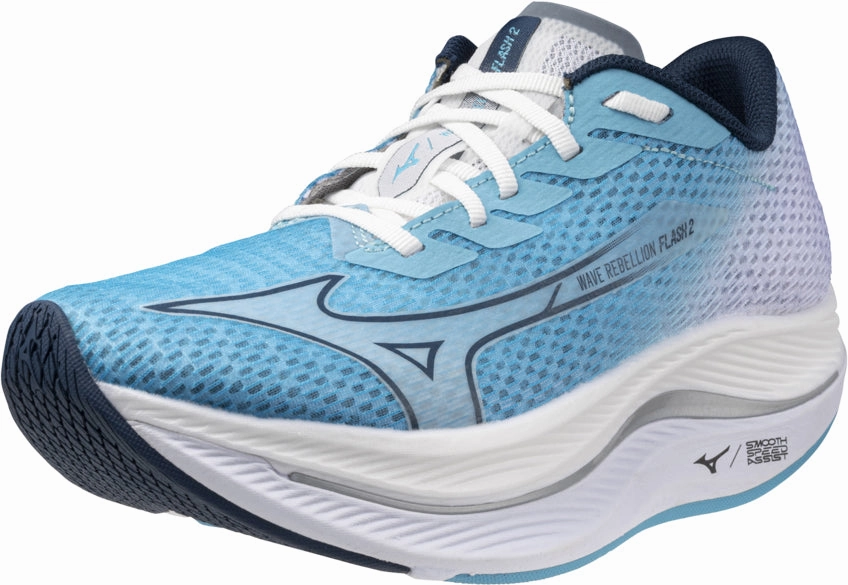 Mizuno Wave Rebellion Flash 2 Womens Running Shoes - Blue Rider Road Sneakers