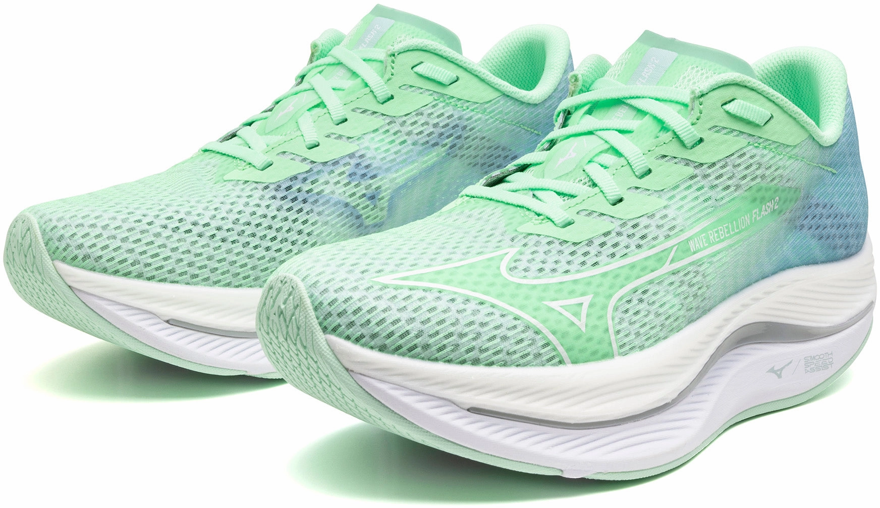 Mizuno Wave Rebellion Flash 2 Womens Running Shoes - Green Advanced Sport Runners