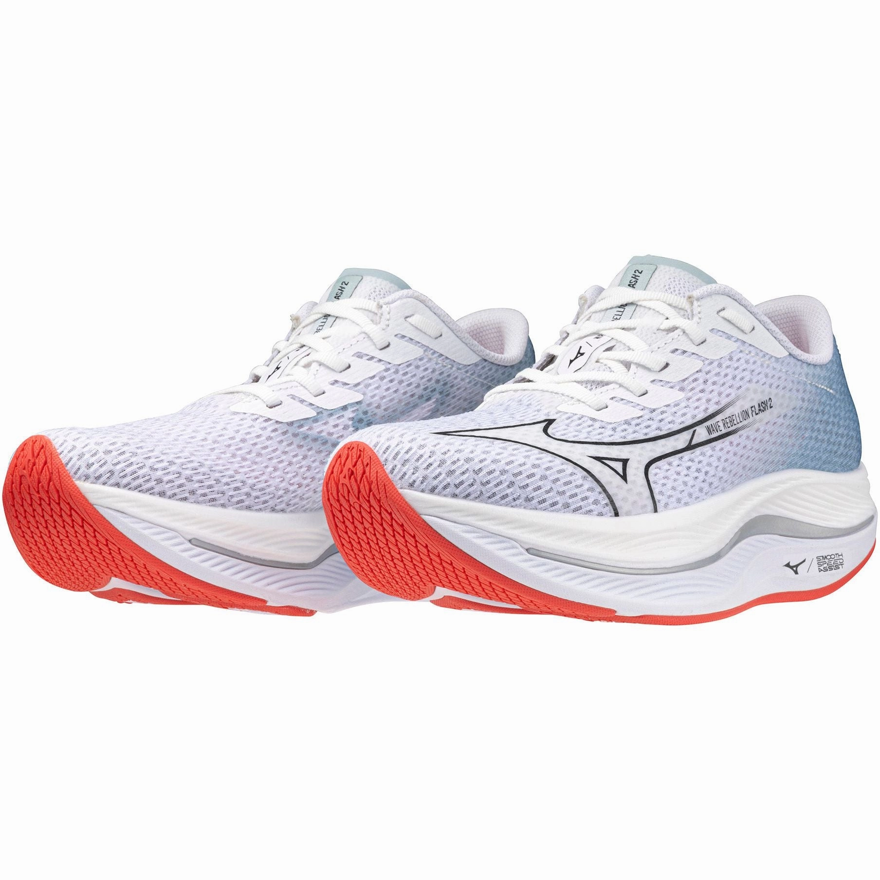 Mizuno Wave Rebellion Flash 2 Womens Running Shoes - White Rider Road Sneakers