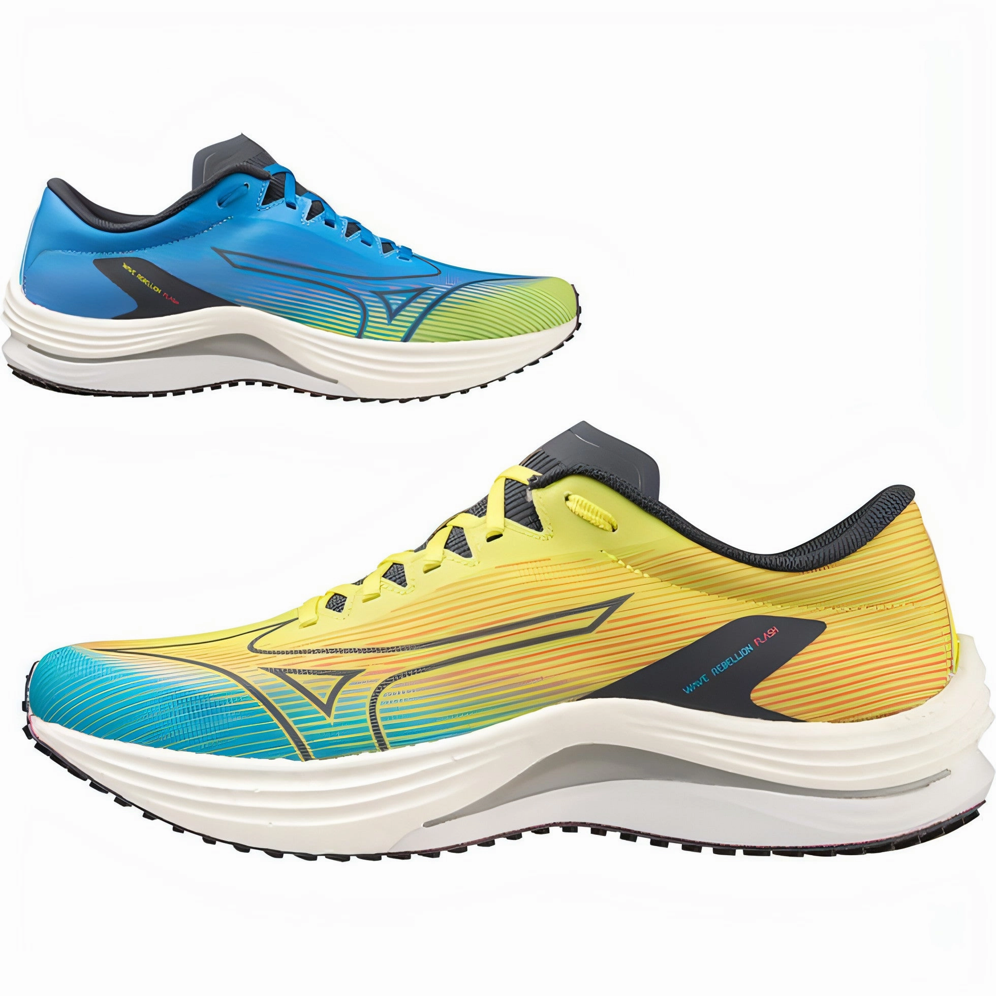 Mizuno Wave Rebellion Flash Mens Running Shoes - Yellow Performance Sneakers