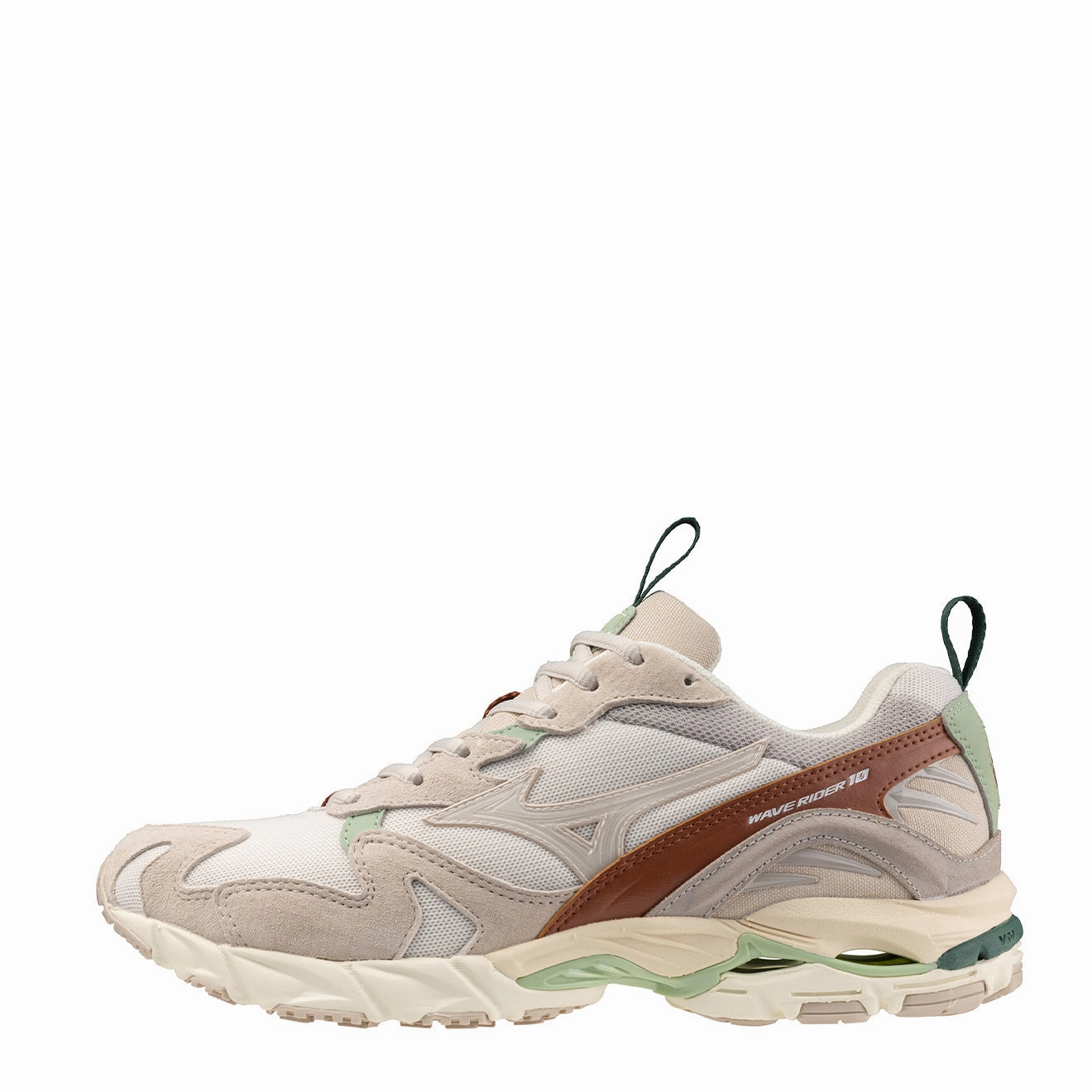 Mizuno Wave Rider 10 Premium Trainers Silver Cloud / White Sand / White Sand Horizon Cushion Shoes