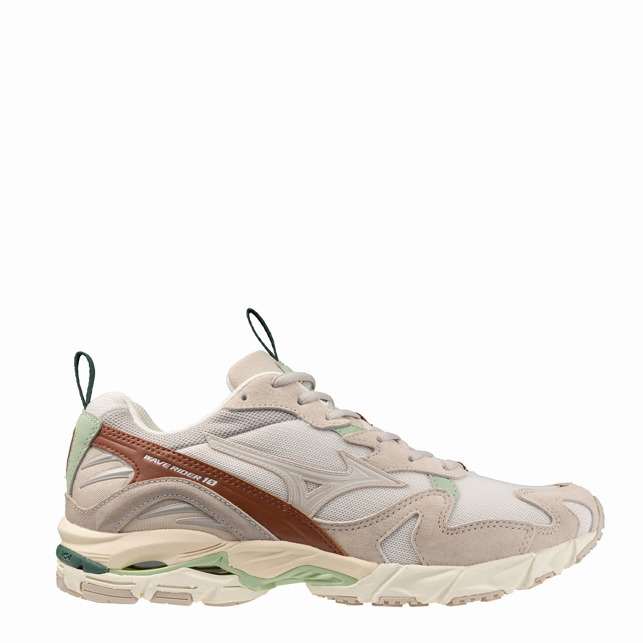 Mizuno Wave Rider 10 Premium Trainers Silver Cloud / White Sand / White Sand Mizuno shoe styles