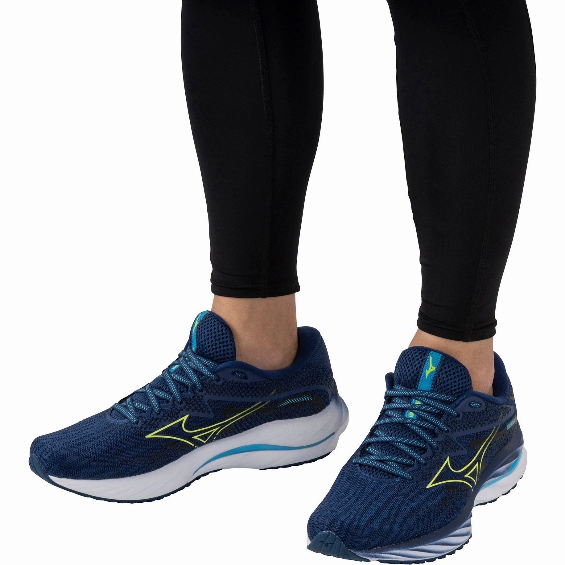 Mizuno Wave Rider 27 Mens Running Shoes - Navy Sky Tech Footwear
