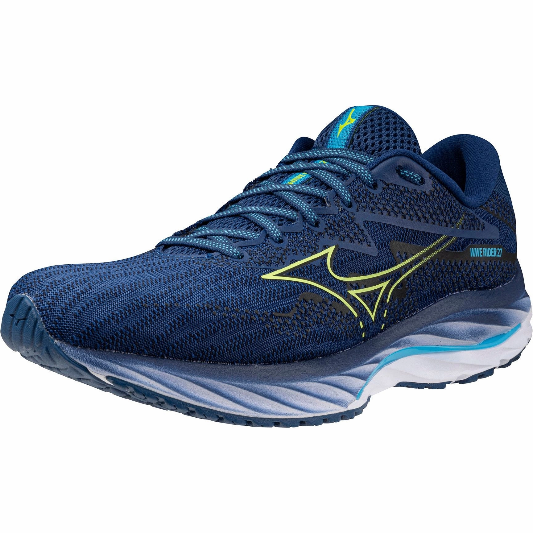 Mizuno Wave Rider 27 Mens Running Shoes - Navy Sky Tech Footwear