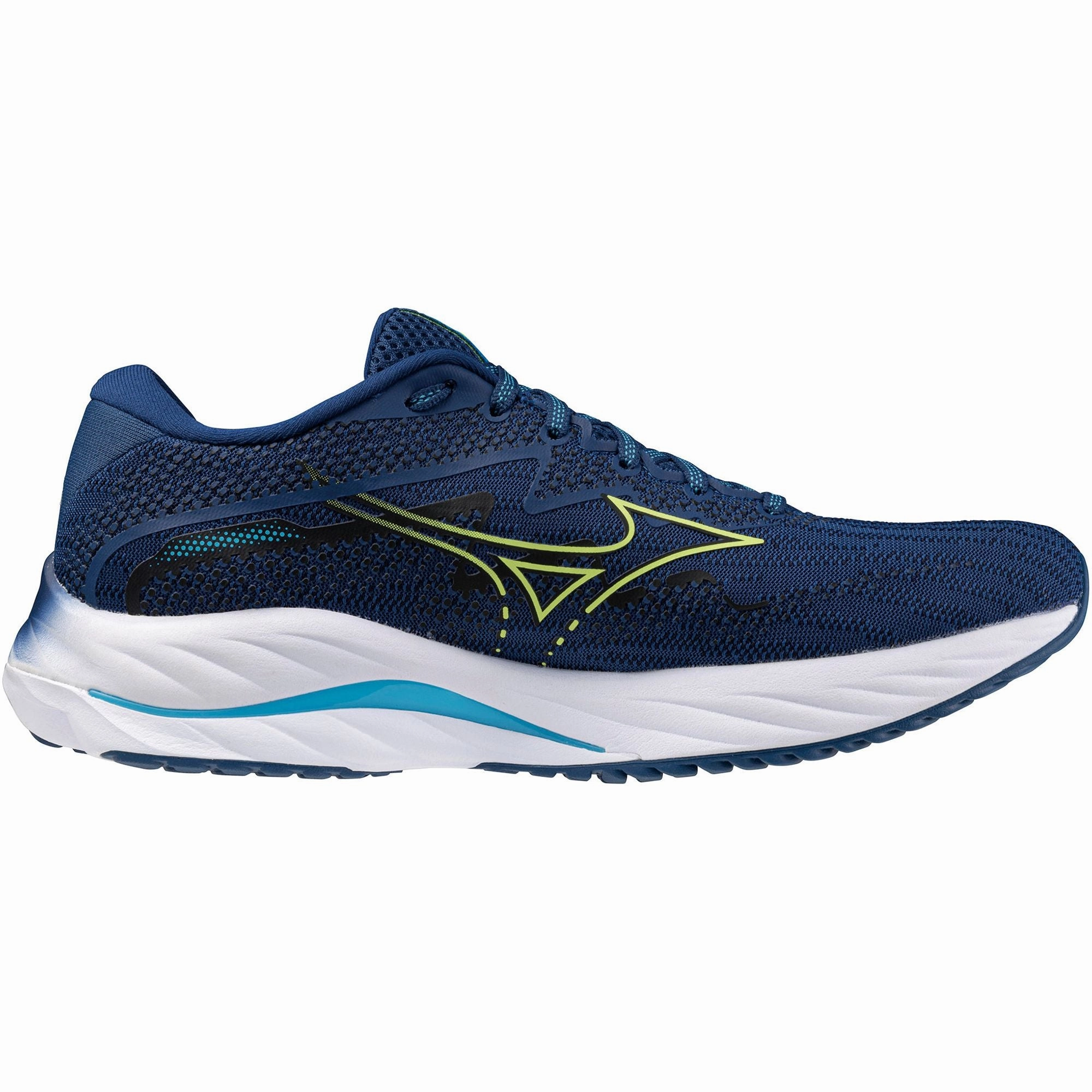 Mizuno Wave Rider 27 Mens Running Shoes - Navy Sky Tech Footwear
