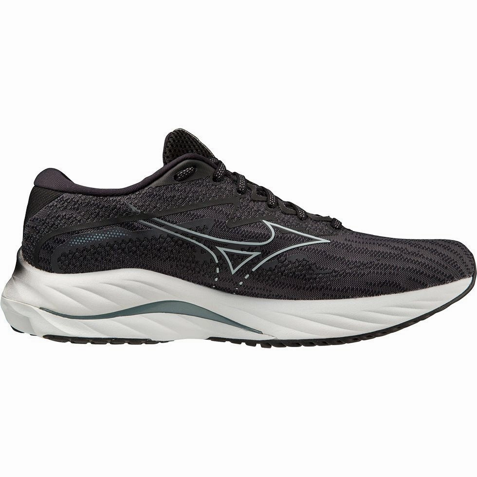 Mizuno Wave Rider 27 WIDE FIT (2E) Mens Running Shoes - Black Performance Sneakers