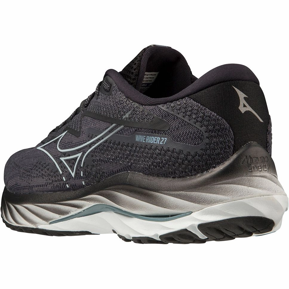 Mizuno Wave Rider 27 WIDE FIT (2E) Mens Running Shoes - Black Sky Tech Footwear