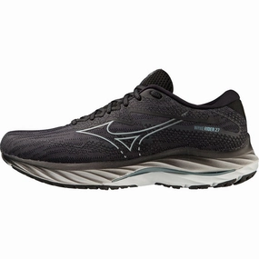 Mizuno Wave Rider 27 WIDE FIT (2E) Mens Running Shoes - Black Mizuno Wave Rider shoes
