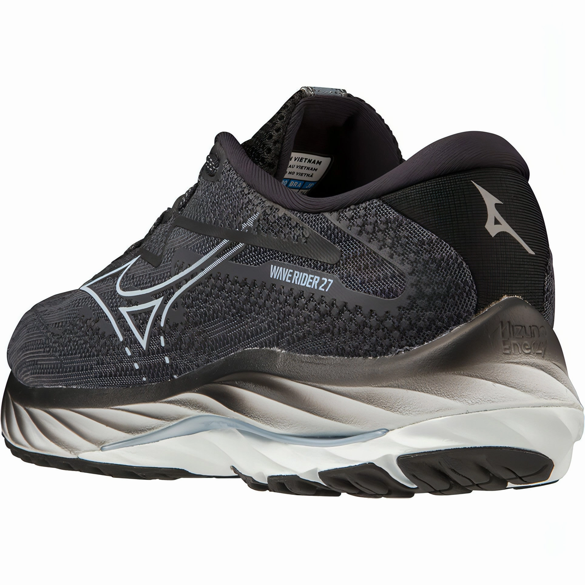 Mizuno Wave Rider 27 WIDE FIT (D) Womens Running Shoes - Black Sky Tech Footwear