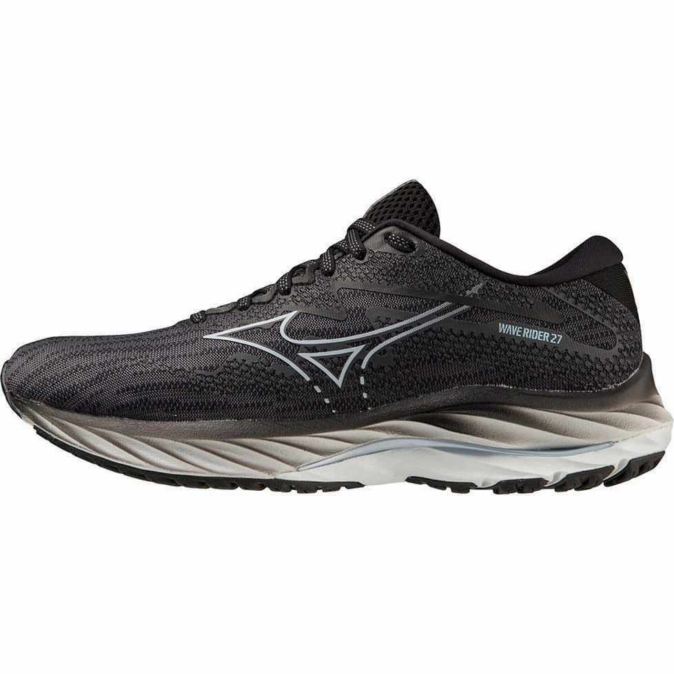 Mizuno Wave Rider 27 WIDE FIT (D) Womens Running Shoes - Black Mizuno Wave Rider shoes