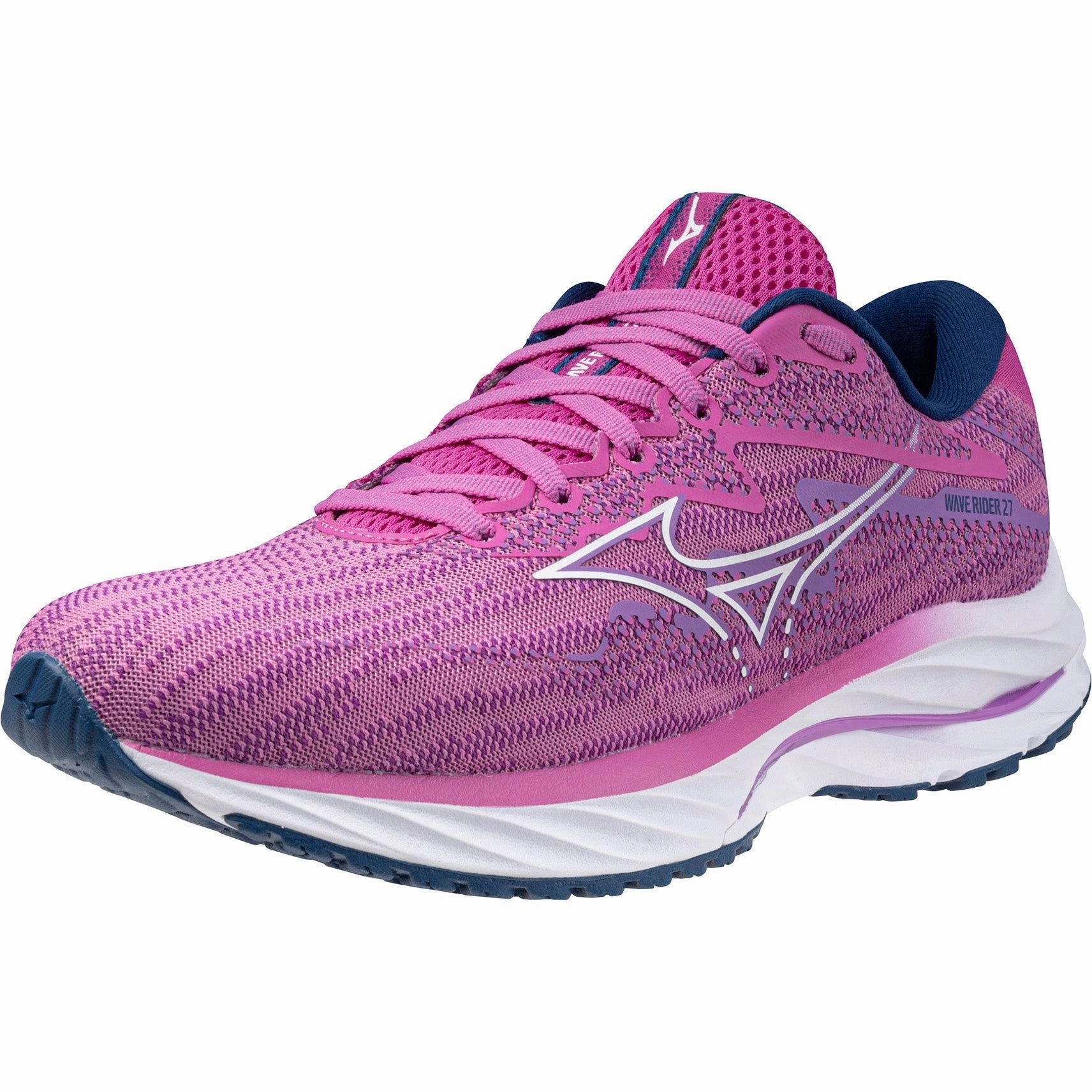 Mizuno Wave Rider 27 Womens Running Shoes - Pink Performance Sneakers